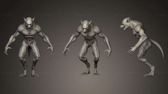 Figurines heroes, monsters and demons (Lycanthrope, STKM_0266) 3D models for cnc